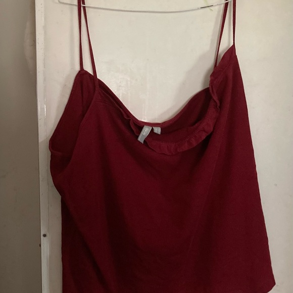 Red ASOS camisole cotton with ruffle plus size - Picture 1 of 6